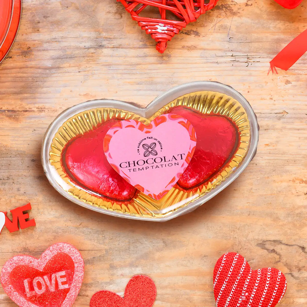 Chocolate, Caja Corazón, Color Rojo