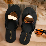 Sandalias con Corazón, Color Negro