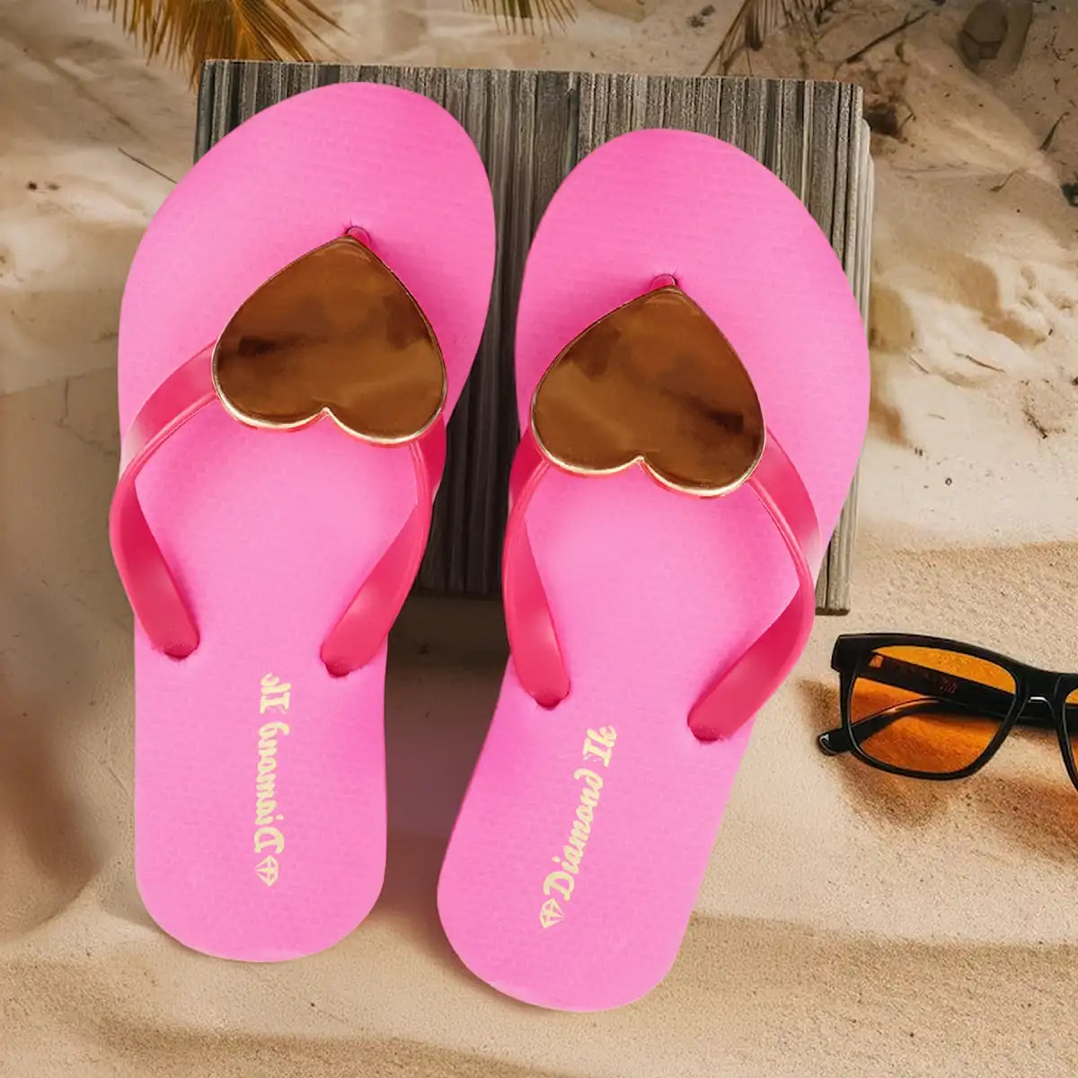 Sandalias con Corazón, Color Rosa