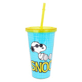 Vaso de Plástico con Tapa y Popote, Snoopy, 500 ml