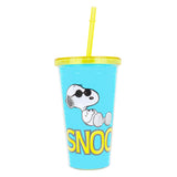 Vaso de Plástico con Tapa y Popote, Snoopy, 500 ml