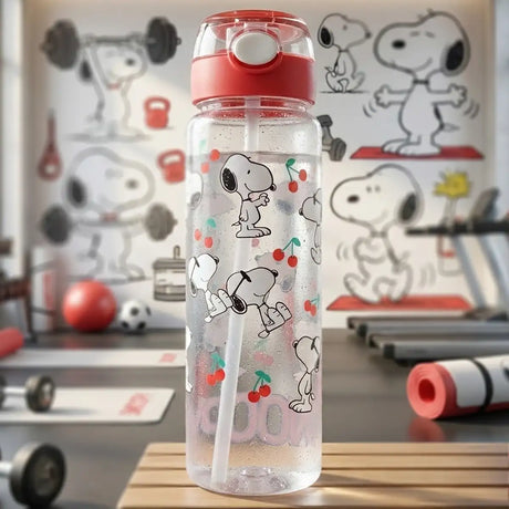 Botella de Agua con Botón, Peanuts, Color Rojo, 680 ml