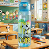 Botella de Agua con Botón, Peanuts, Color Azul, 680 ml