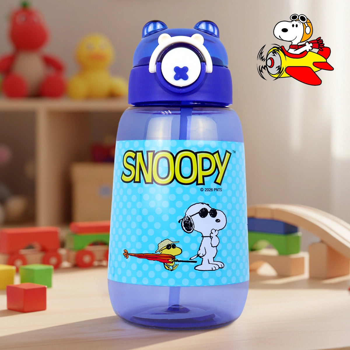 Botella de Agua, Diseño Osito, Peanuts, Color Azul, 700 ml