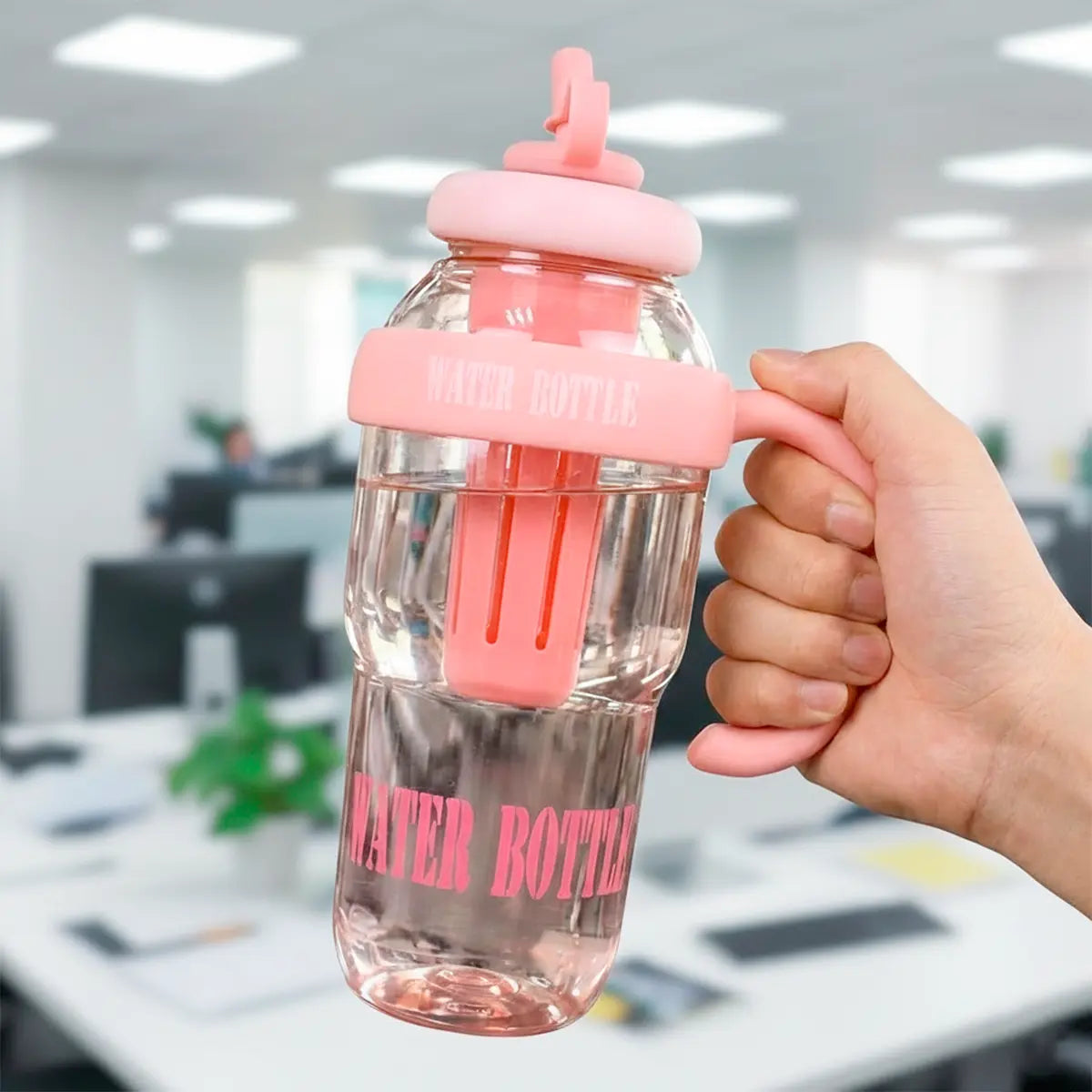 Botella de Agua, Color Rosa, 1.3 L