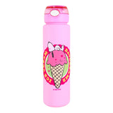 Botella de Agua con Popote, Peanuts, Color Rosa, 750 ml