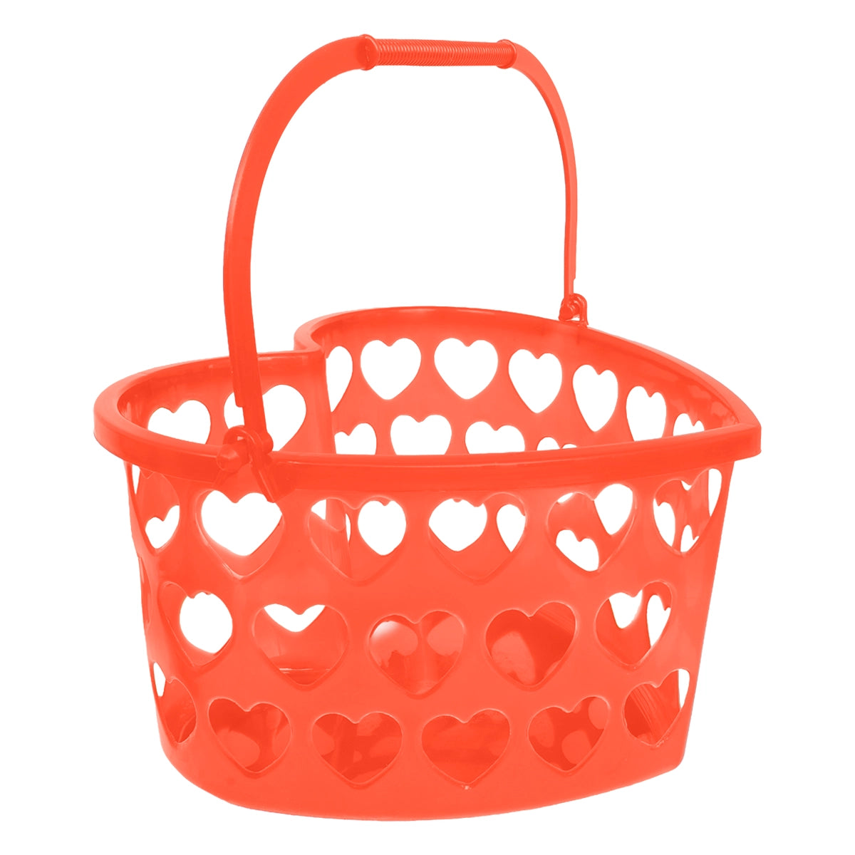 Canasta de PlÃ¡stico DiseÃ±o Corazón, Color Rojo