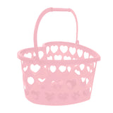 Canasta de PlÃ¡stico DiseÃ±o Corazón, Color Rosa