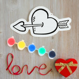 Canvas DIY con Pinturas, Corazón con Flecha