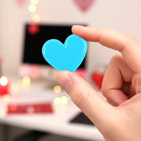 Set de Clips, Corazones, Color Azul