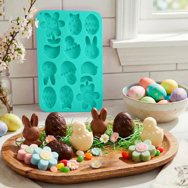 Molde de Silicón, Diseño Pascua, Color Gris
