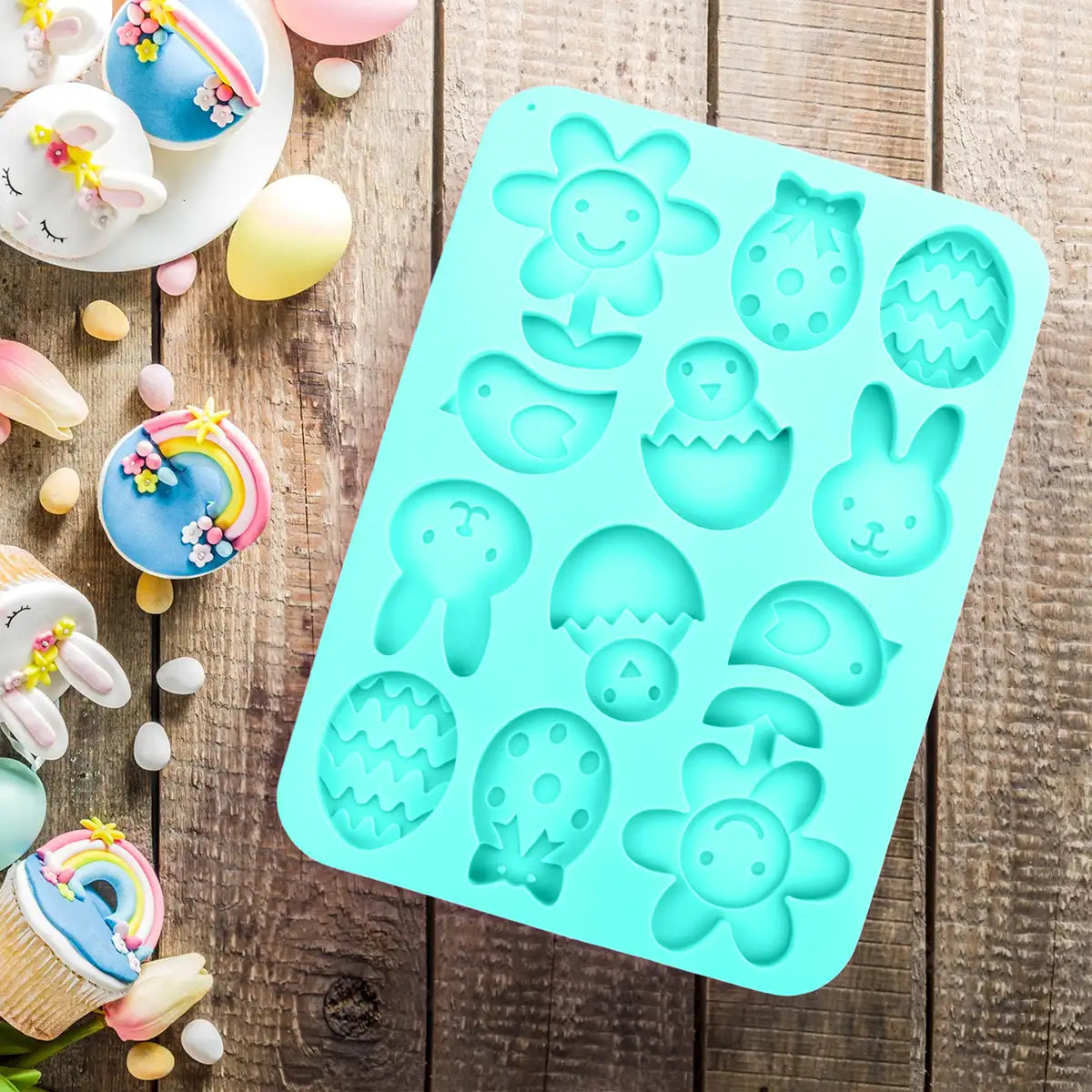 Molde de Silicón, DiseÃ±o Pascua, Color Gris