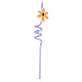 Popote Torcido de Plástico, Color Morado