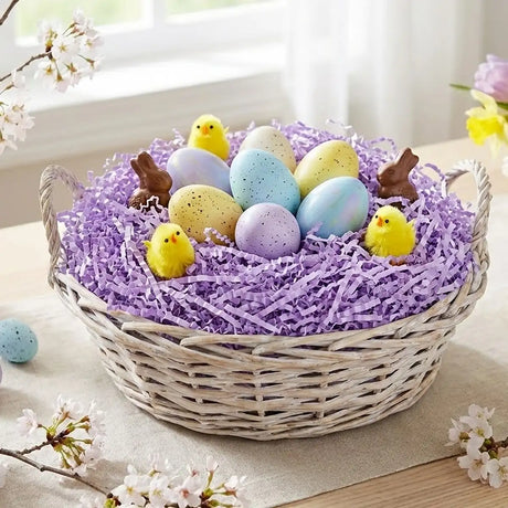 Pasto de Papel Decorativo para Pascua, Color Morado