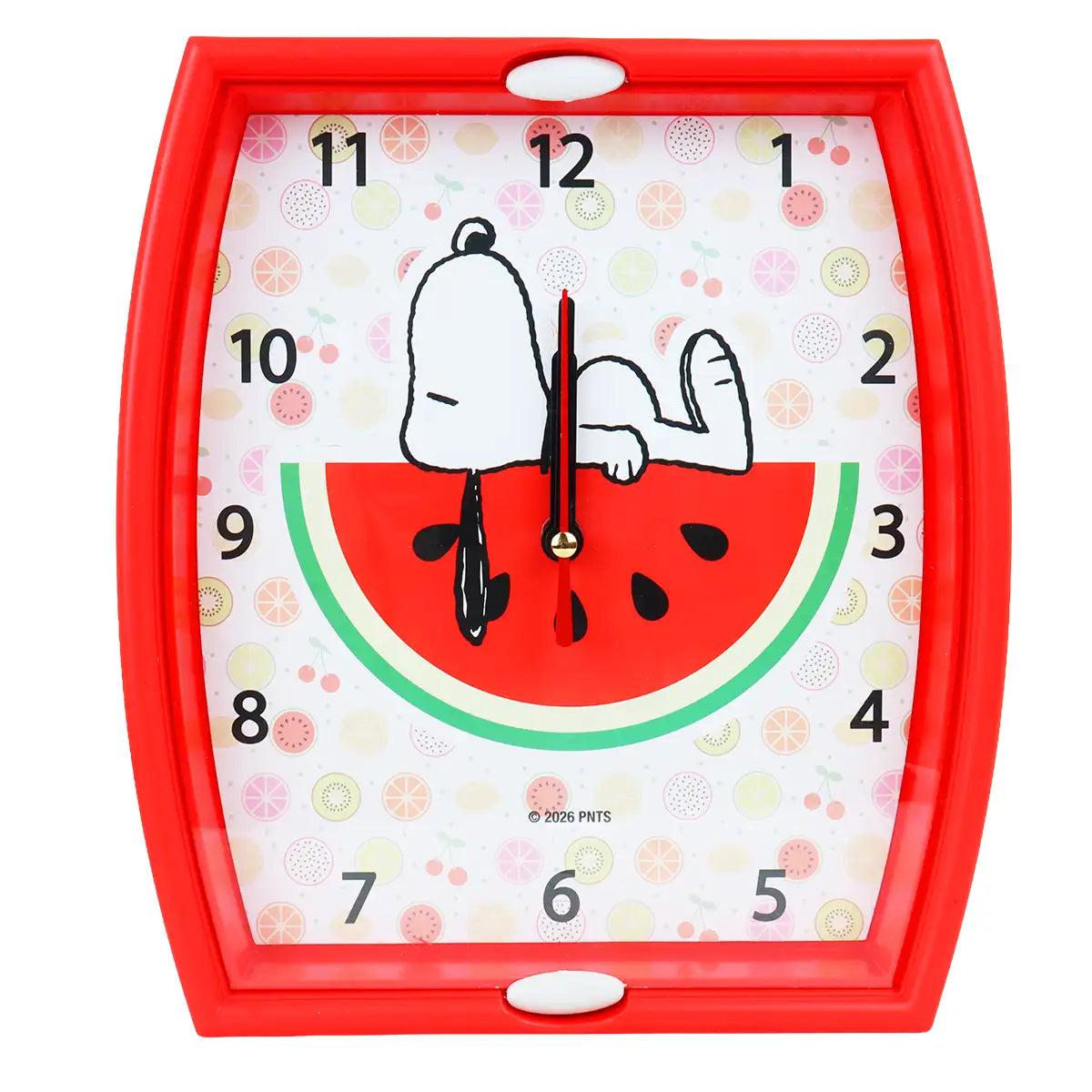Reloj de Pared Redondo, Snoopy, Color Rojo