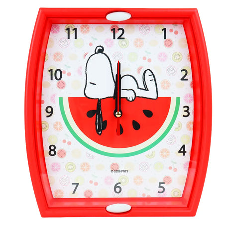 Reloj de Pared Redondo, Snoopy, Color Rojo