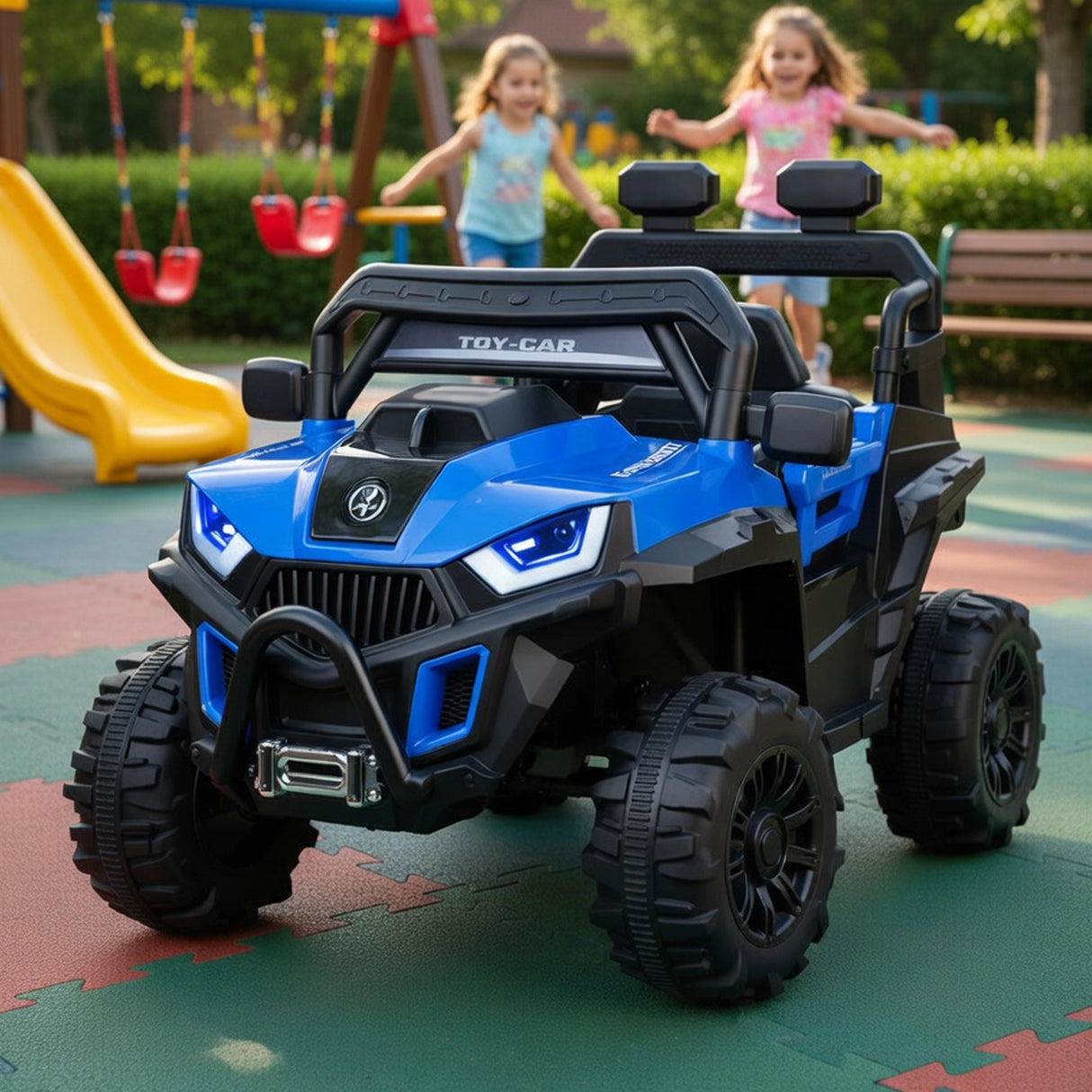 Carrito Montable Eléctrico para Niños, Color Azul