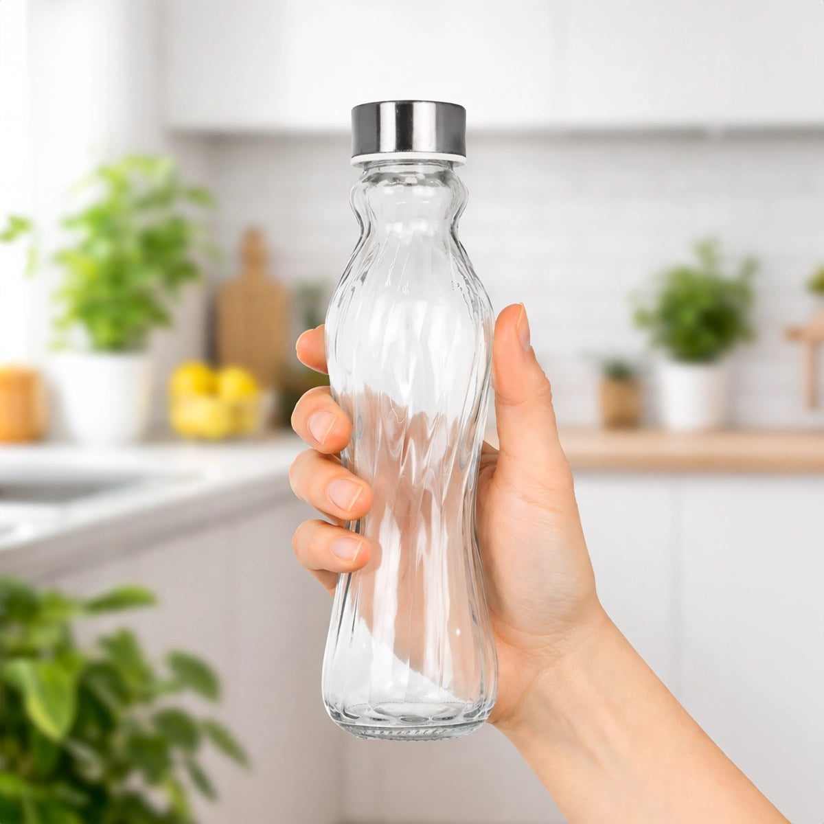 Botella de Cristal con Tapa, 500 ml