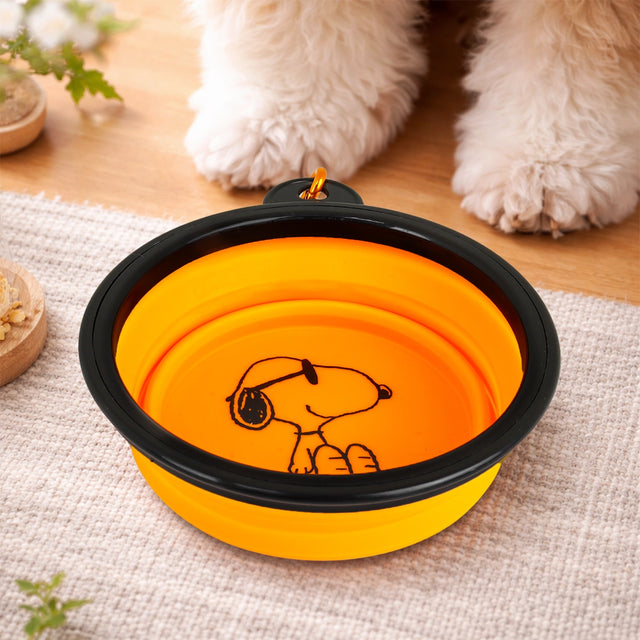 Bowl Plegable para Mascota, Color Naranja, Peanuts