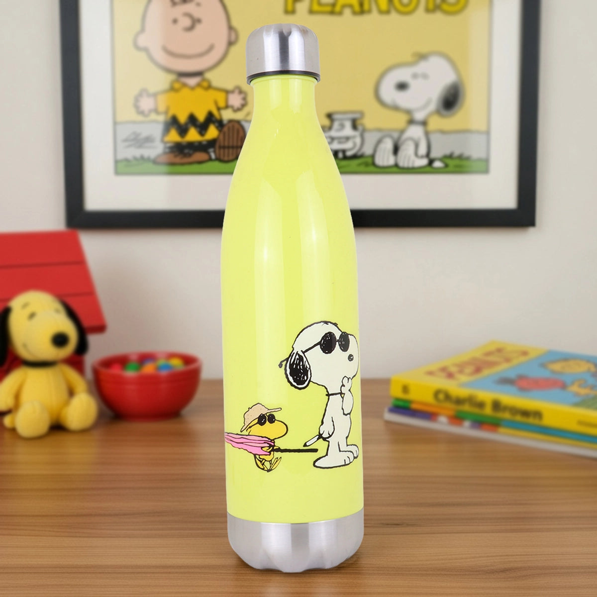Botella de Agua, Color Amarillo, Peanuts, 1 L