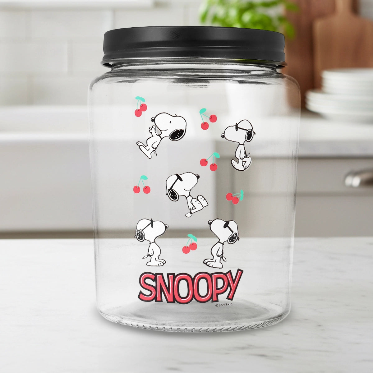 Frasco, Peanuts, Tapa Color Negro, 1 L