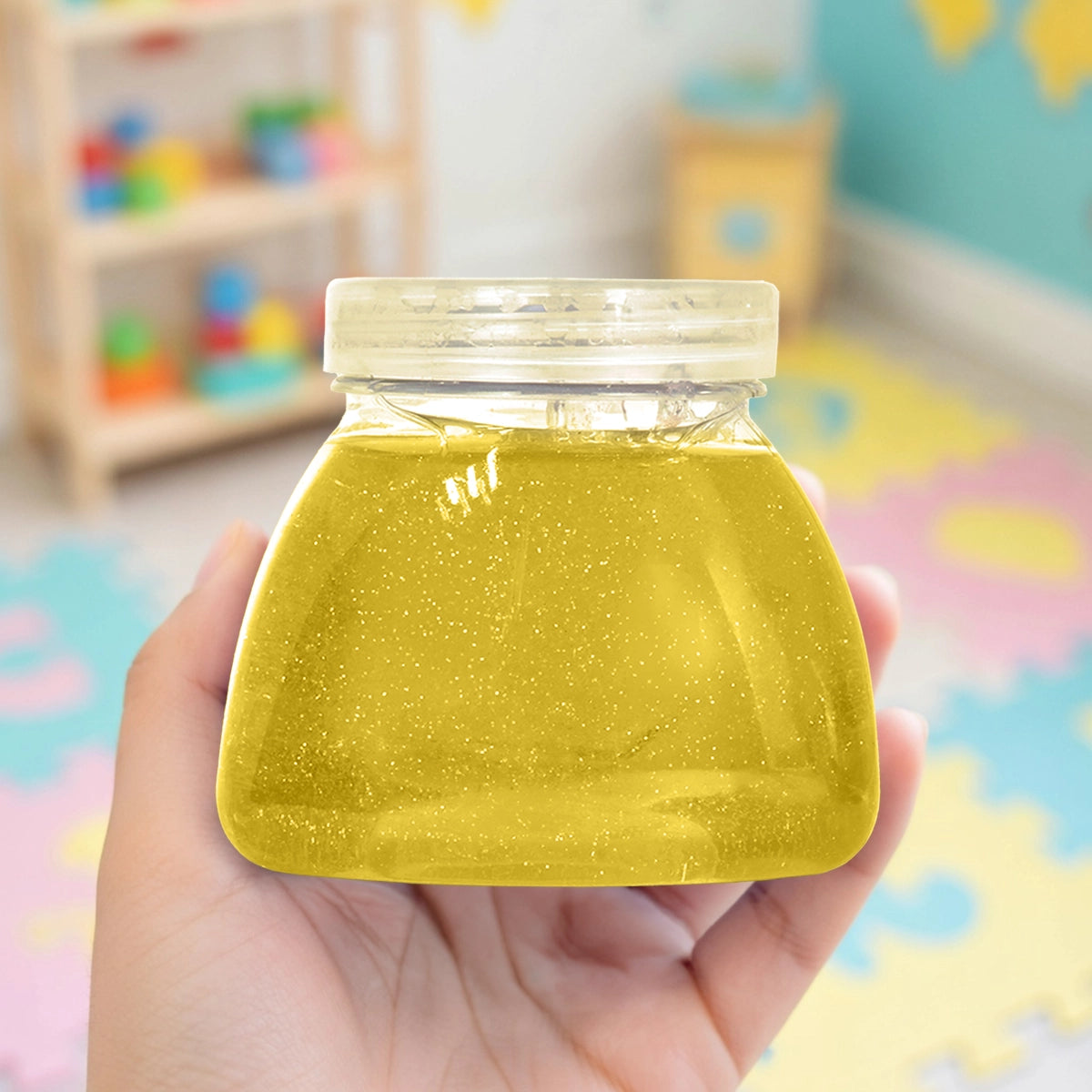 Slime con Glitter, Color Amarillo, 260 gr