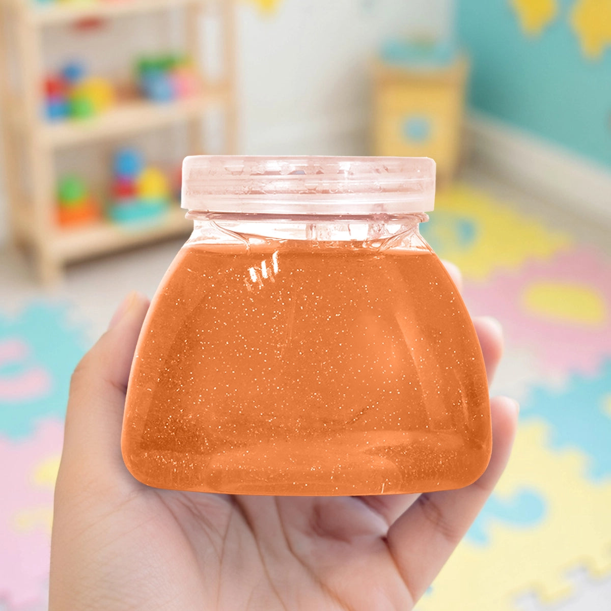 Slime con Glitter, Color Naranja, 260 gr