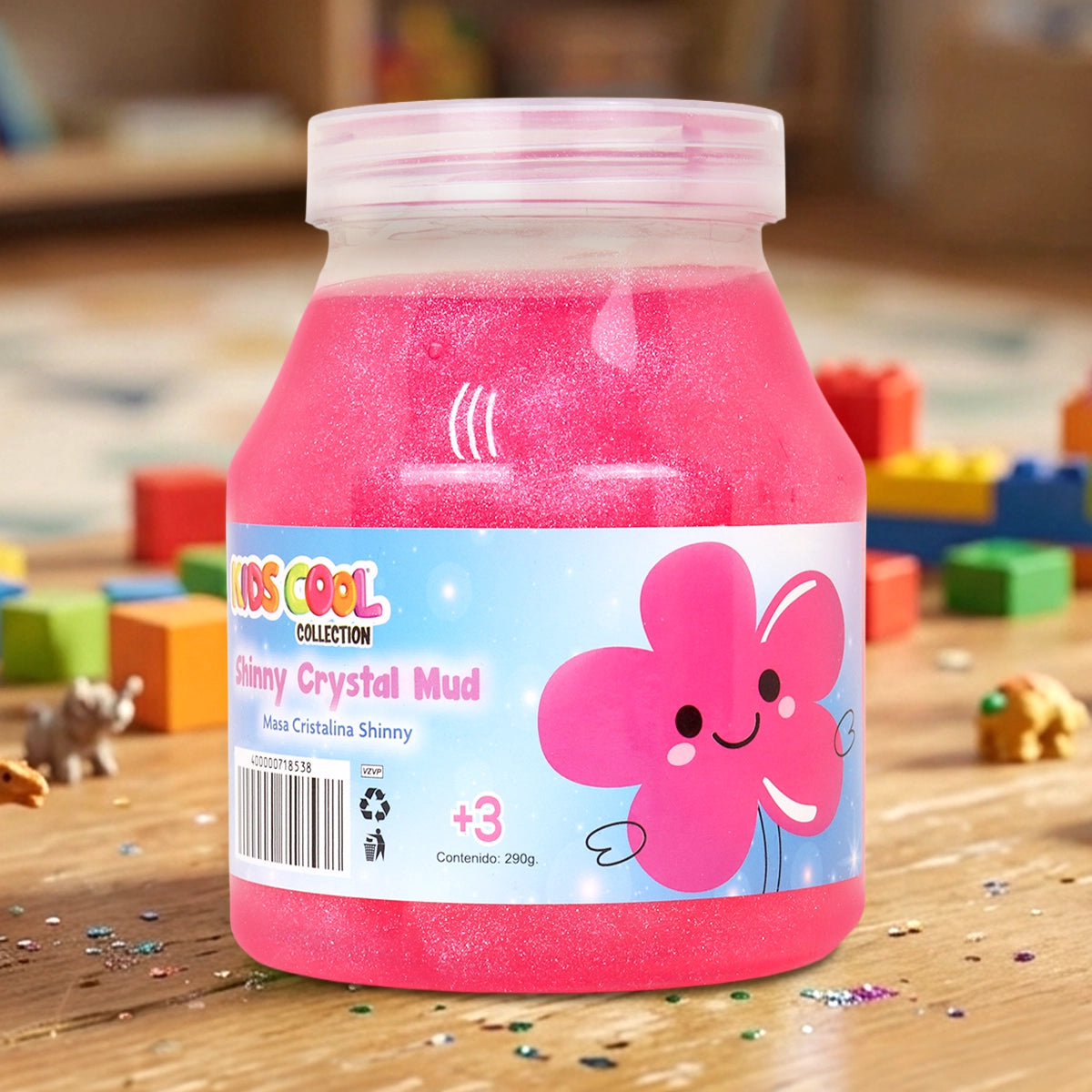 Slime Brillante, Color Rosa, 290 gr