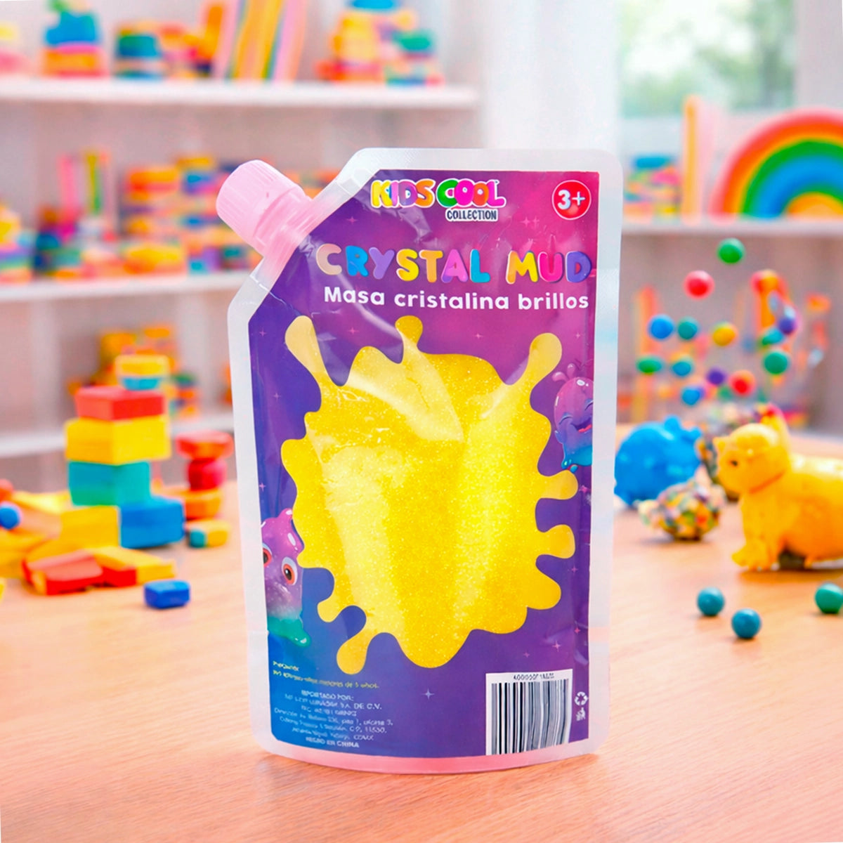 Slime con Glitter, Color Amarillo, 500 gr