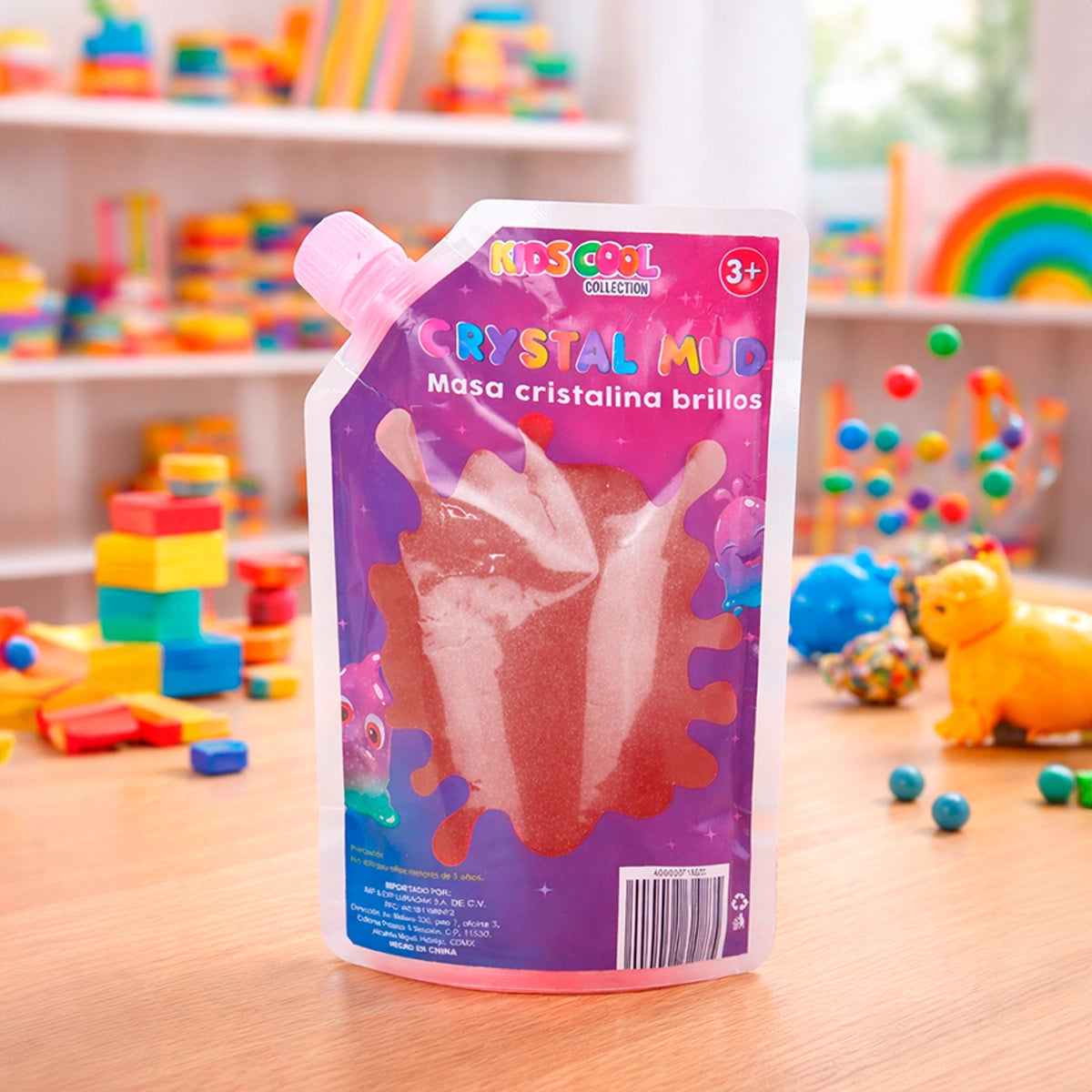 Slime con Glitter, Color Rosa, 500 gr