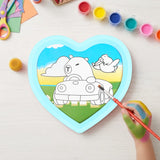 Marco de Corazón, DIY, Acuarelas, Color Azul