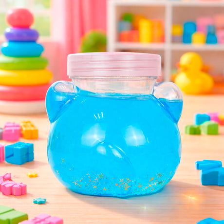 Slime, Oso, Confetti, Color Azul, 250 gr