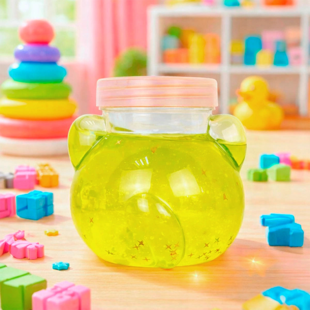 Slime, Oso, Confetti, Color Amarillo, 250 gr