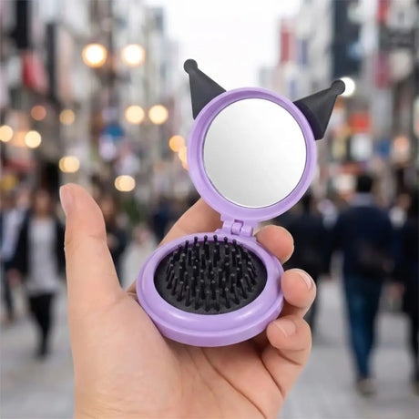 Cepillo de Pelo Plegable con Espejo, Kuromi