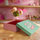 Caja de Regalo "Love Mom", Color Verde