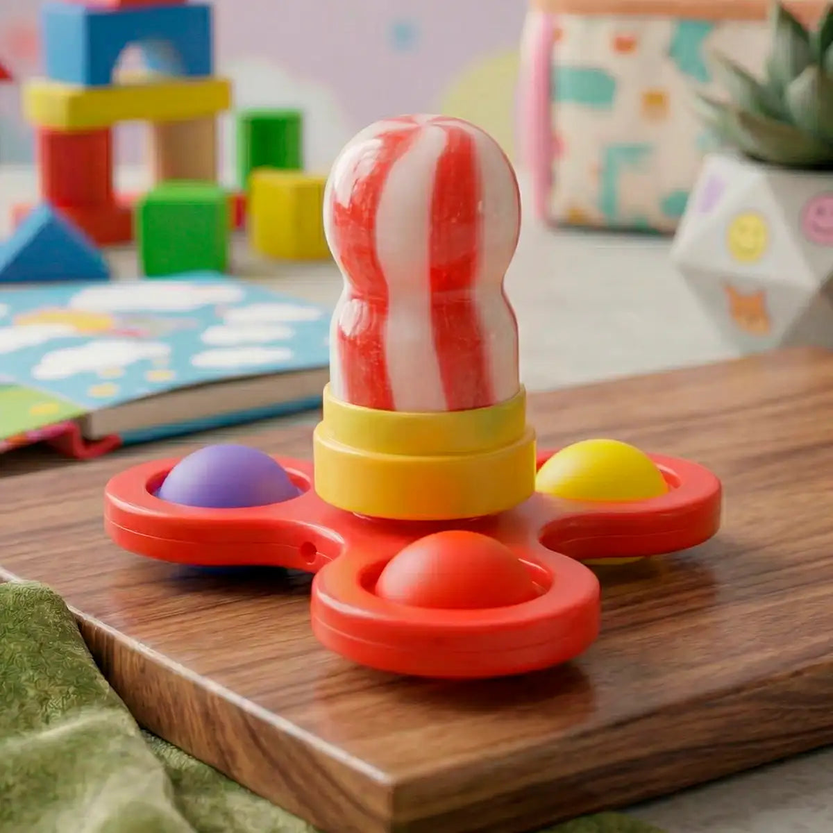 Spinner con Dulce, Color Rojo