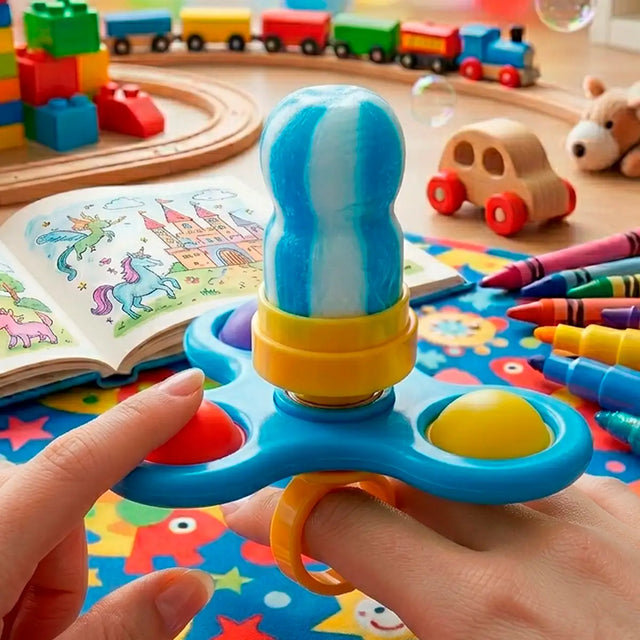Spinner con Dulce, Color Azul