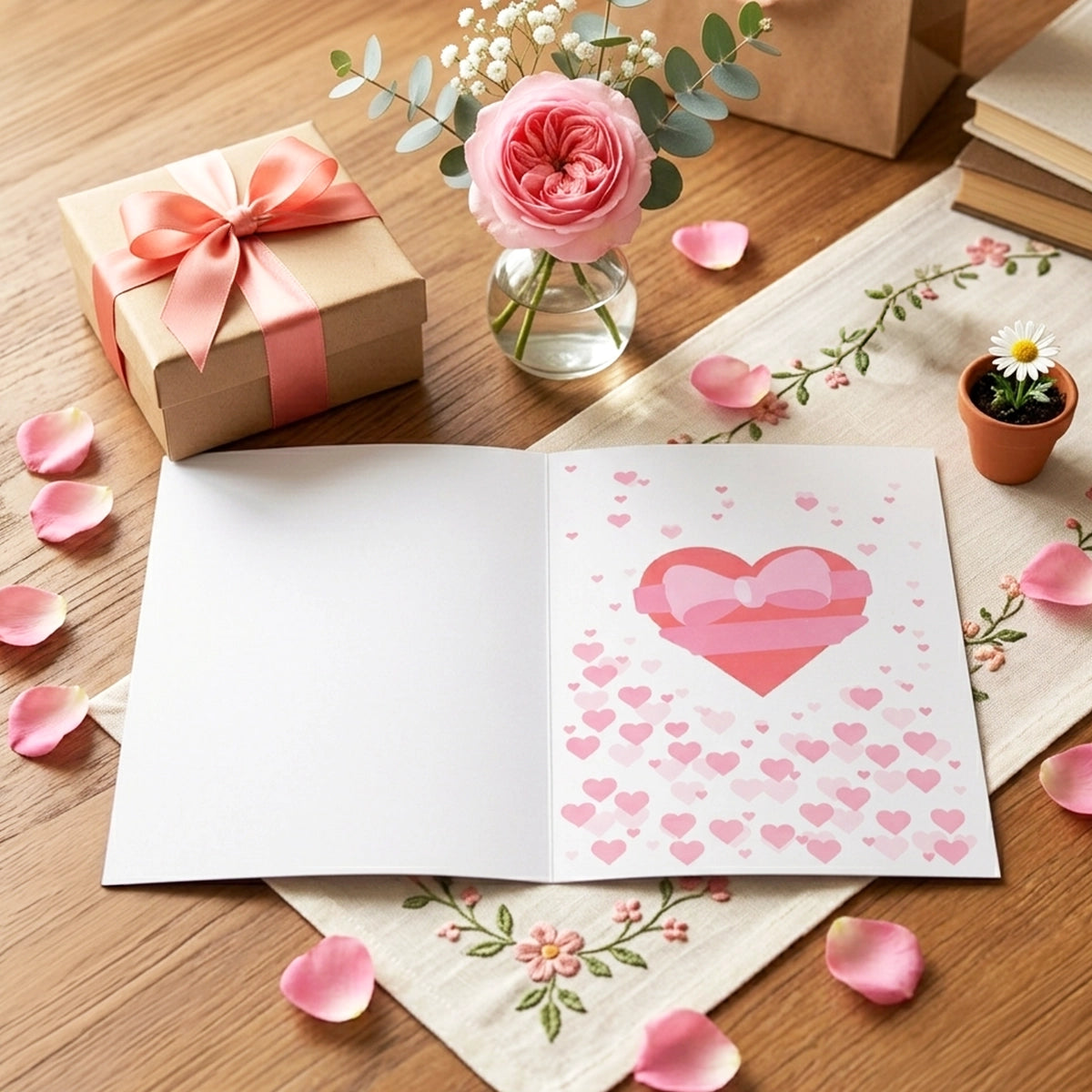 Tarjeta MDF para Mamá, I Love You Mom