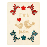 Tarjeta MDF para Mamá, I Love You Mom