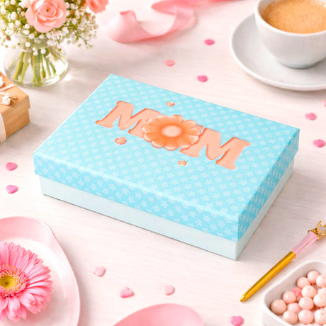 Caja de Regalo "Mom", Color Azul
