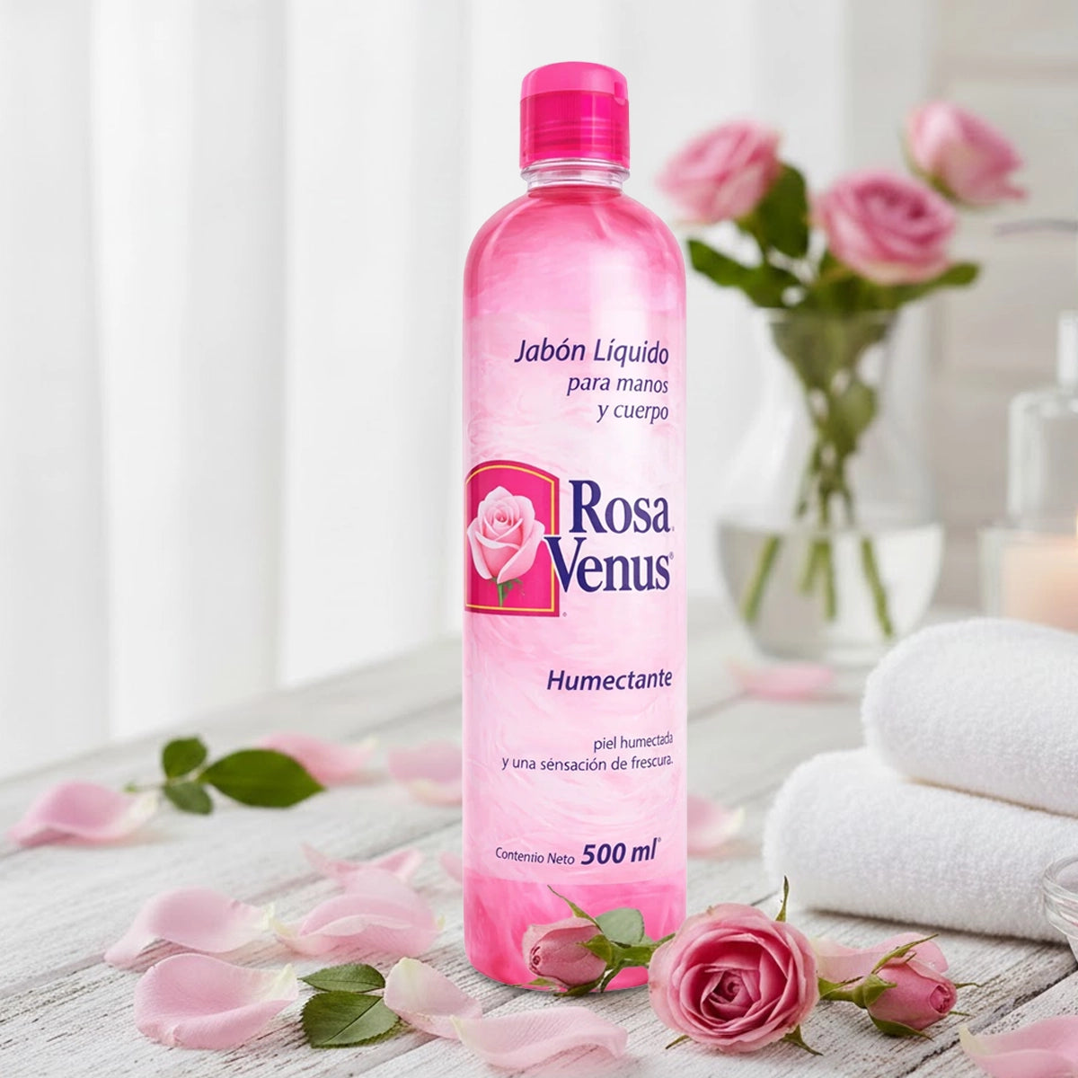 Jabón Líquido, Rosa Venus, 500 ml