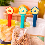Clip Sellador para Alimentos, Flor, 3 pzas