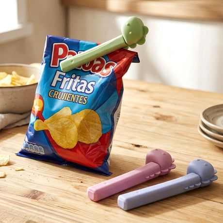 Clip Sellador para Alimentos, Dinosaurio, 3 pzas