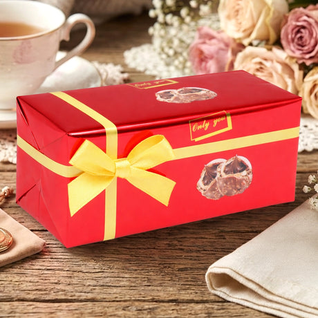Caja de Trufas de Chocolate, Color Rojo