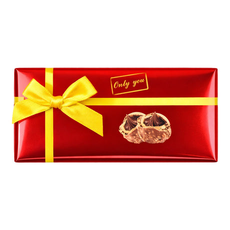 Caja de Trufas de Chocolate, Color Rojo