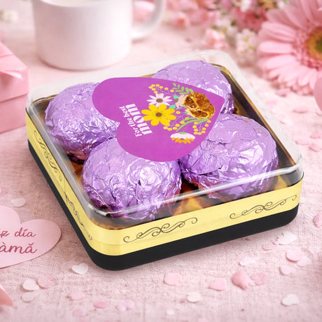 Trufas de Chocolate, 4 pzas, Color Morado