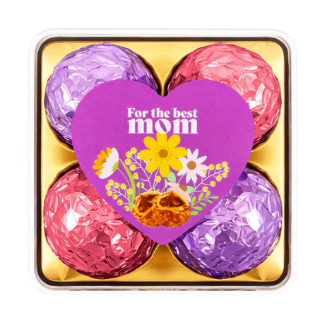 Trufas de Chocolate, 4 pzas, Color Rosa y Morado