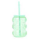 Vaso de Cristal con Tapa, Color Verde