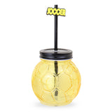 Balón, Vaso de Cristal con Popote, Color Amarillo