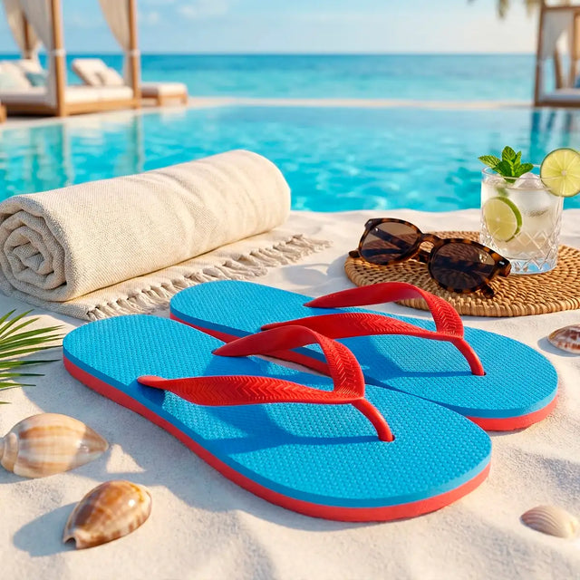 Sandalias para Caballero, Color Azul y Rojo